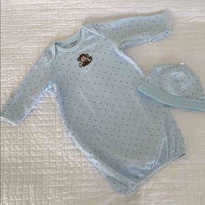 Little Me 🤍 Baby Night Gown with Matching Hat